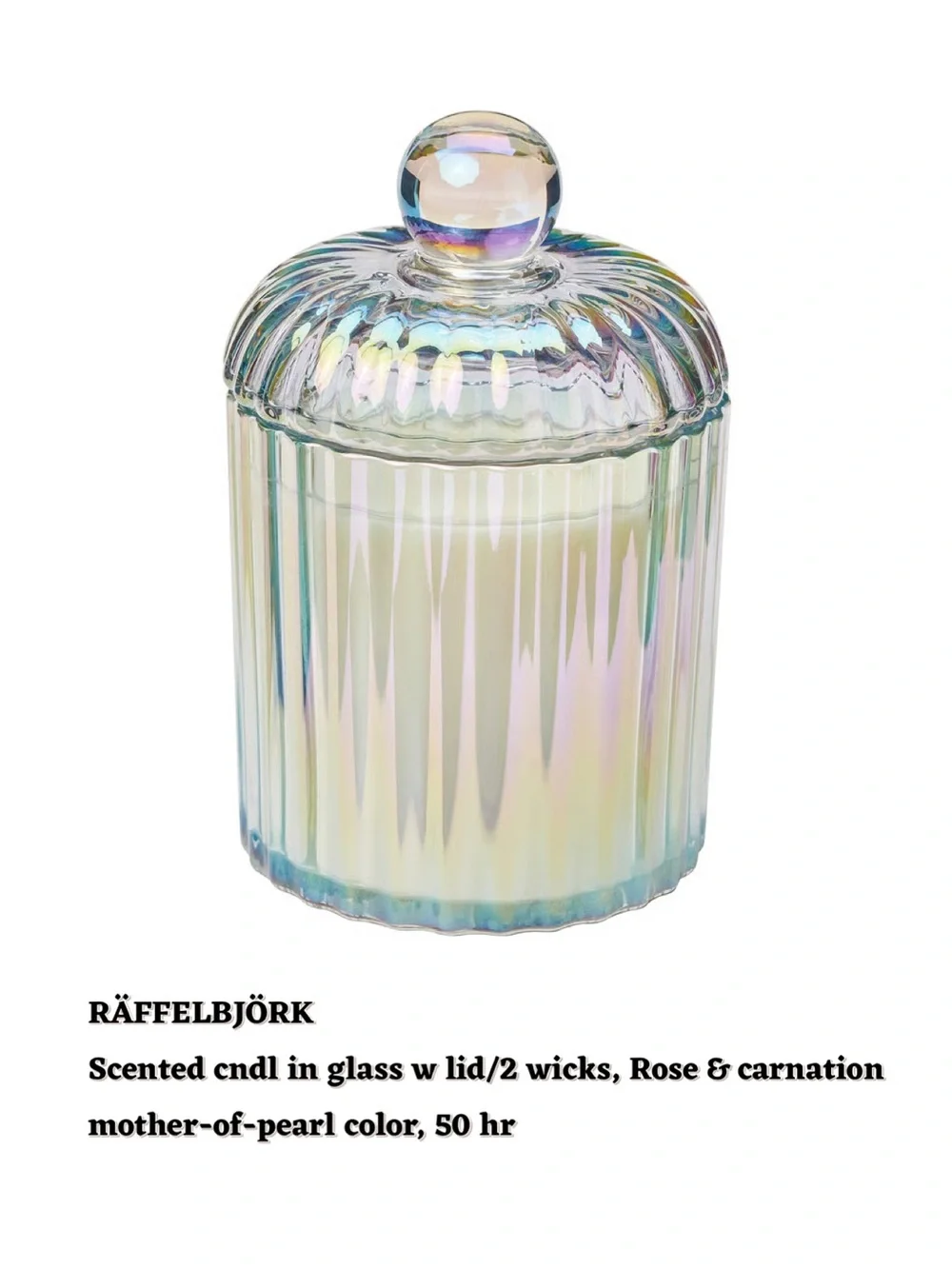 Iridescent Glass Jar Candle - Mother-of-Pearl